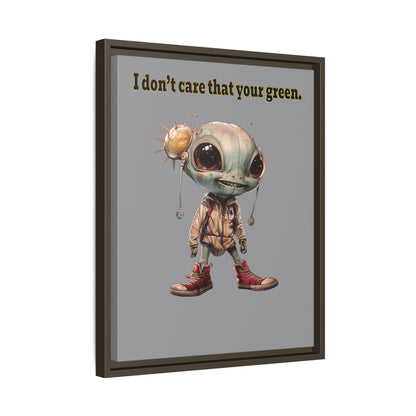 I don't care that your green - framed canvas art (grey)