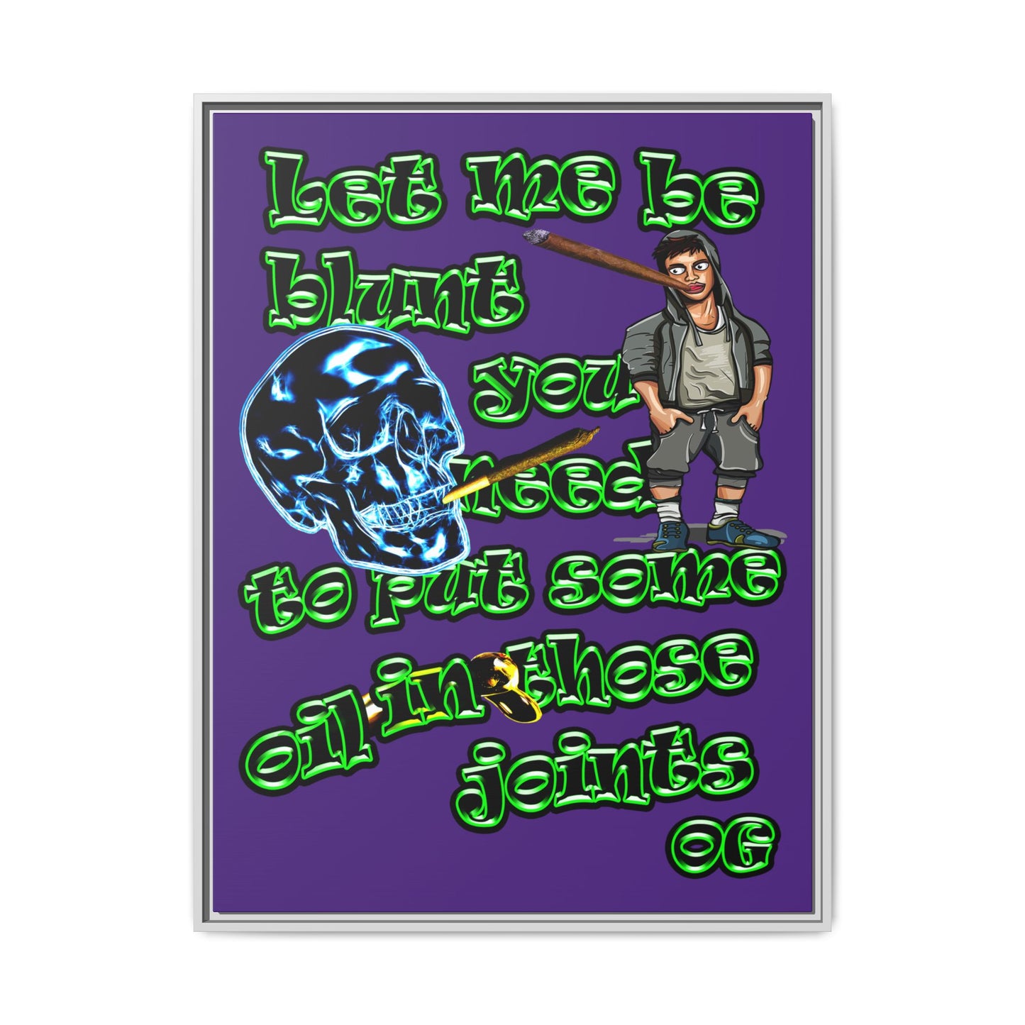 og - framed canvas art (purple)