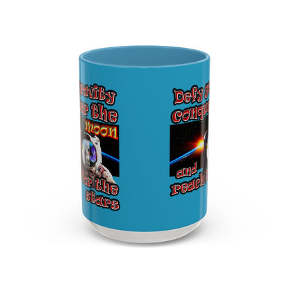 defy conquer reach - Accent Mug (turquoise)
