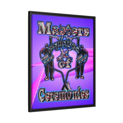 em cee squared - framed canvas art (purple-pink wave)