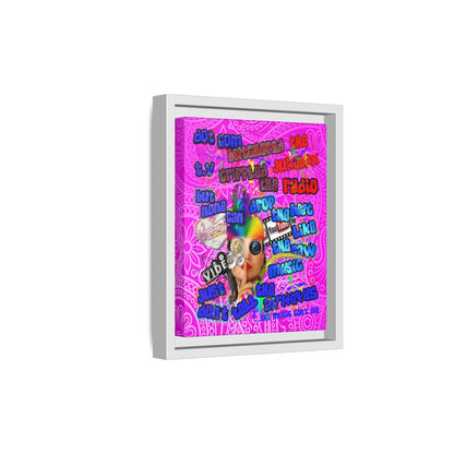 drop the beat - framed canvas art (pink swirl)