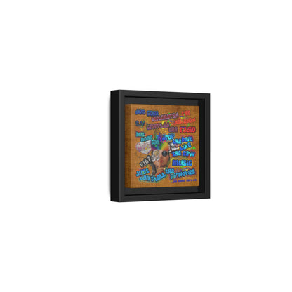 drop the beat - framed canvas art (brown papyrus)
