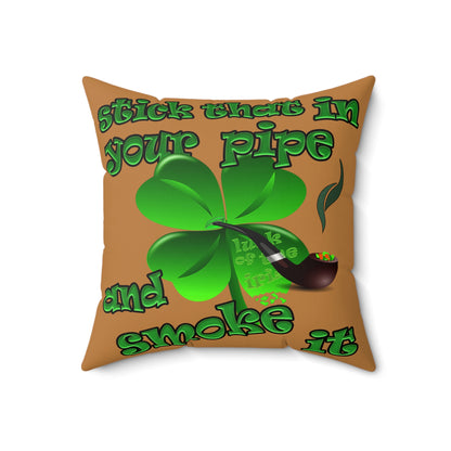 celtics logo - Faux Suede Square Pillow - (light brown)