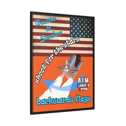 shoot for the stars - framed canvas art (orange)