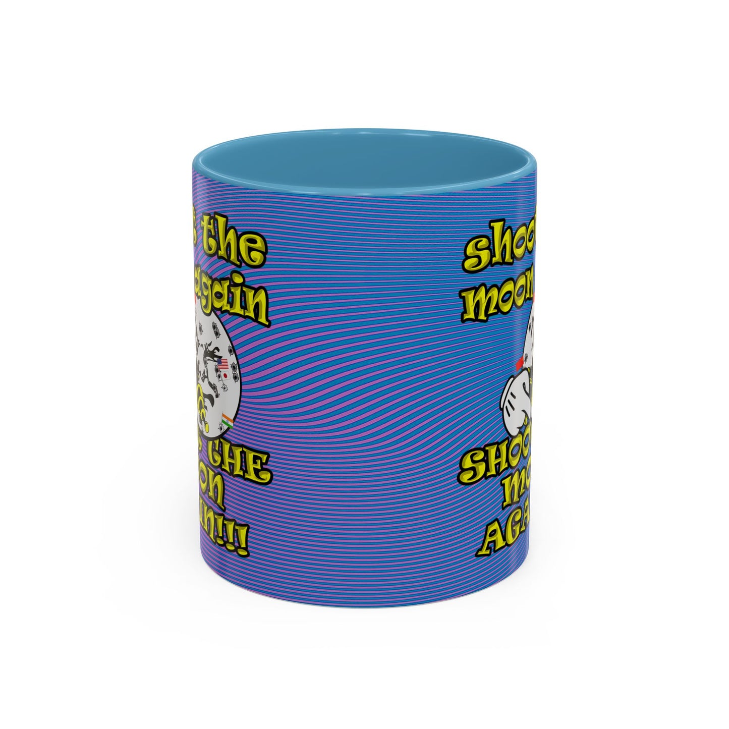 shoot the moon again - Accent Mug (light blue-purple wave)