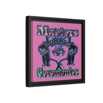 em cee squared - framed canvas art (light pink)