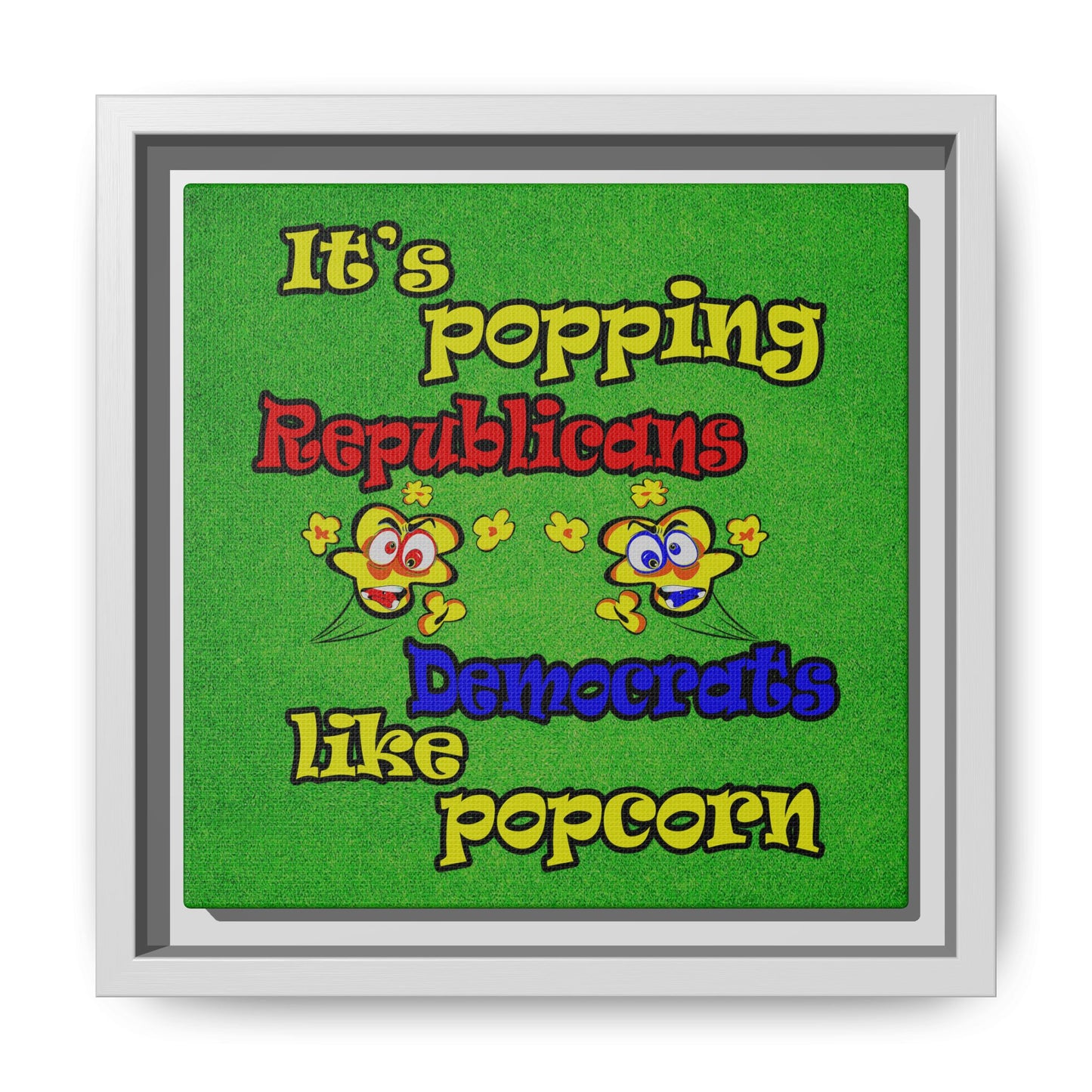 popping like popcorn - framed canvas art (green turf)