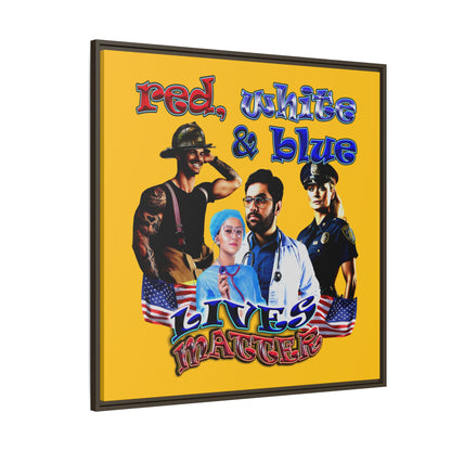 rw&b lives matter - framed canvas art (yellow)