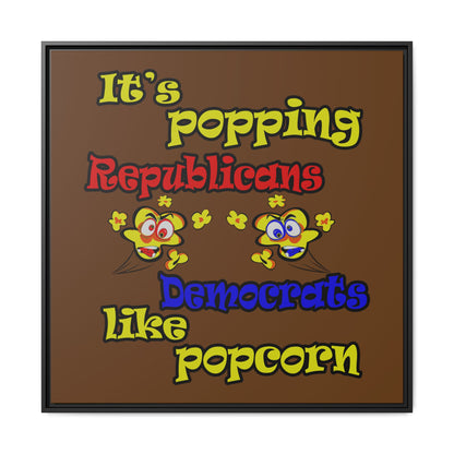 popping like popcorn - framed canvas art (brown)