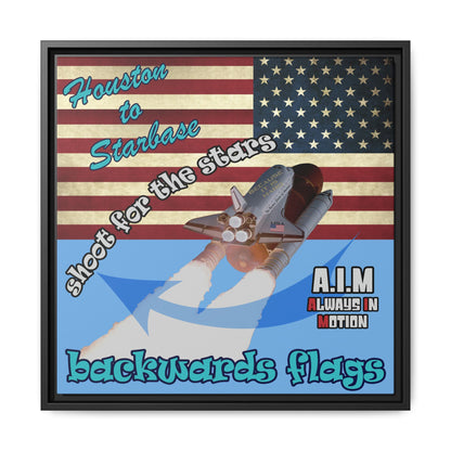shoot for the stars - framed canvas art (light blue)