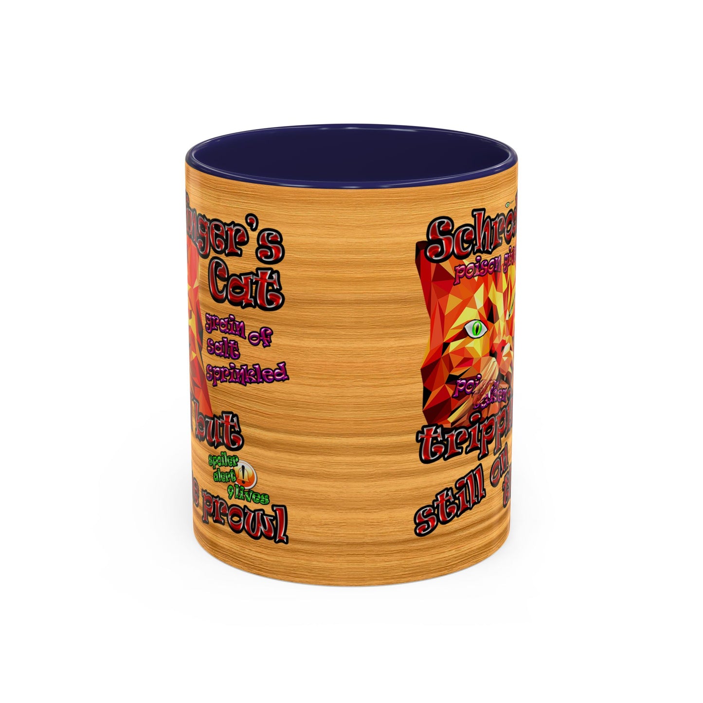 schrodinger's cat - Accent Mug (butterscotch wood finish)