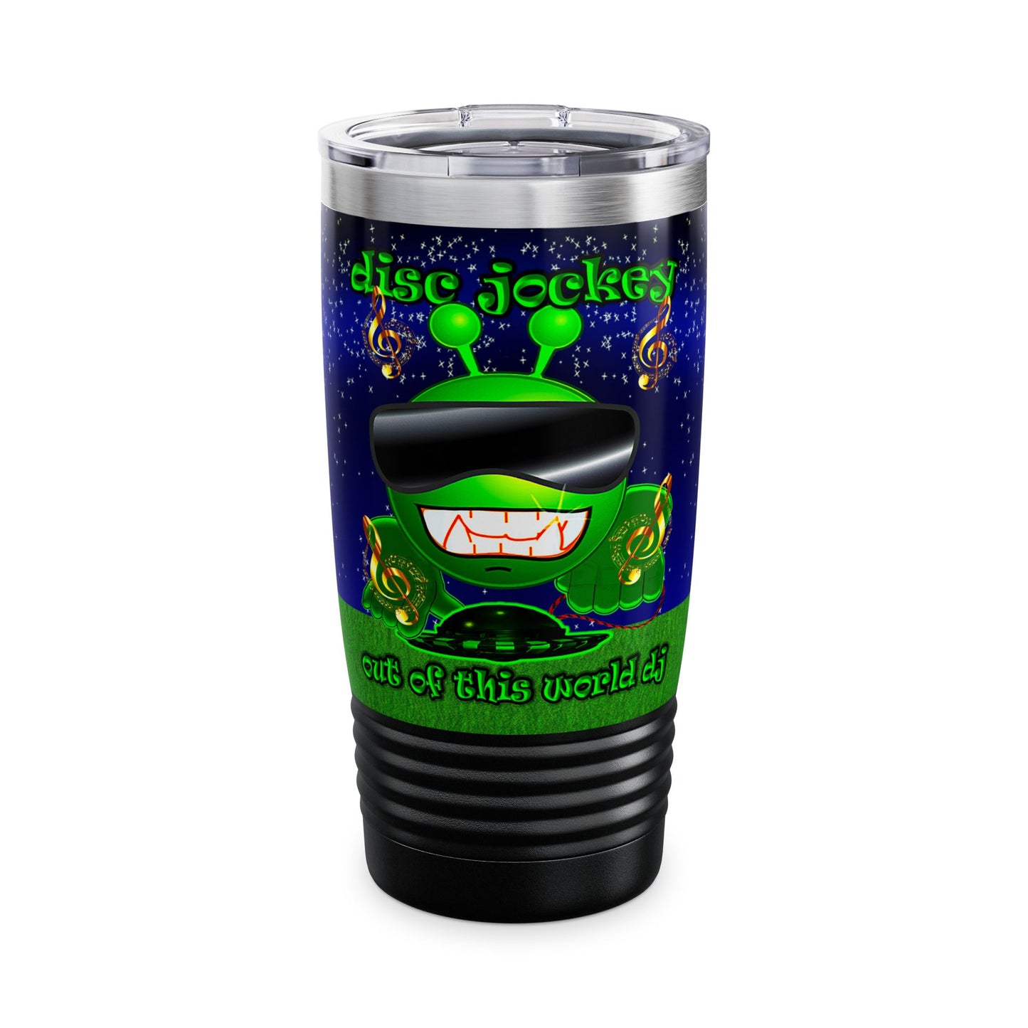 disc jockey - Ringneck Tumbler, 20oz ('snoops' background)