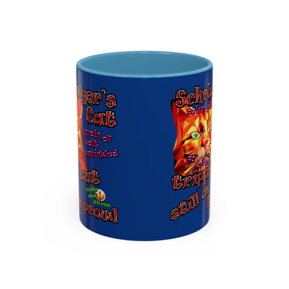 schrodinger's cat - Accent Mug (dark blue)