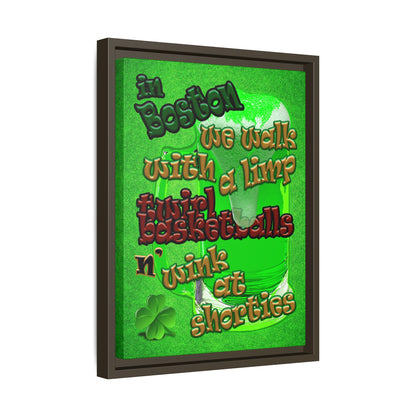 celtics logo - framed canvas art (green turf)