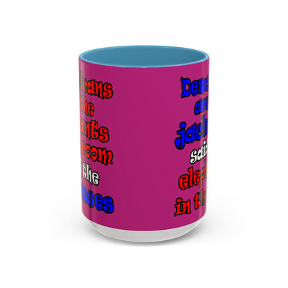 donkeys and elephants - Accent Mug (pink)