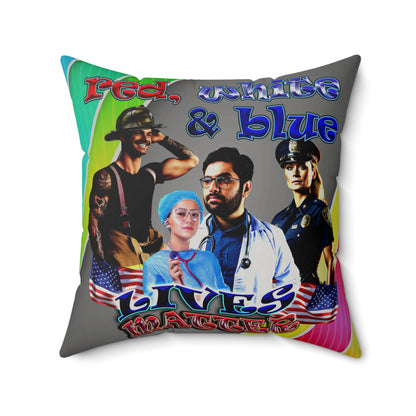rw&b lives matter - Faux Suede Square Pillow - (rainbow split)