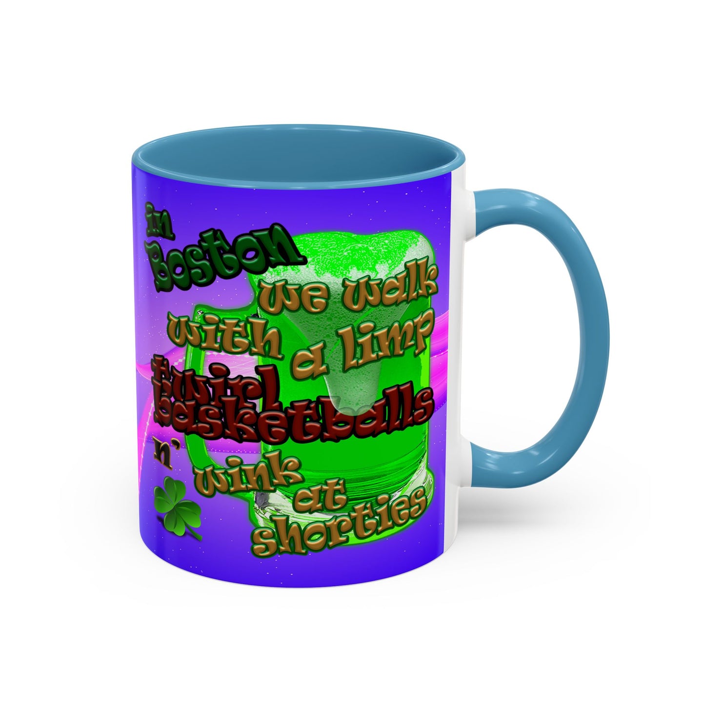 celtics logo - Accent Mug (purple-pink wave)