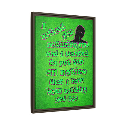 noticed you noticing - framed canvas art (green turf)