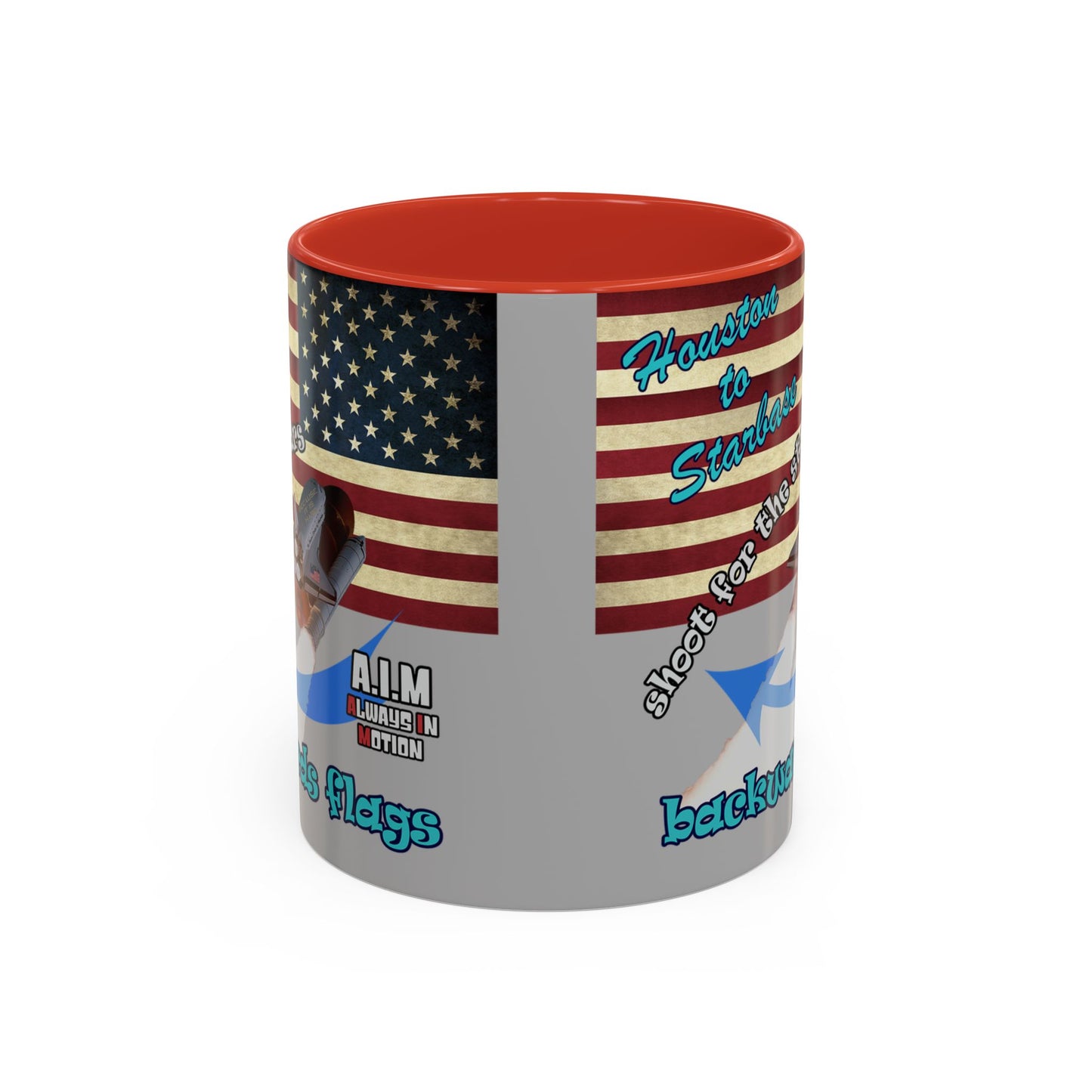 shoot for the stars - Accent Mug (light grey)