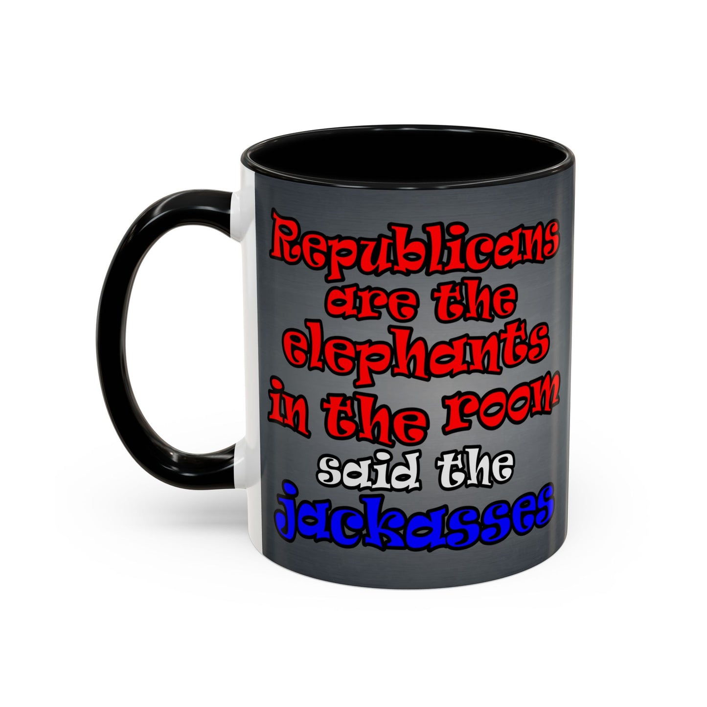 donkeys and elephants - Accent Mug (grey-light grey)