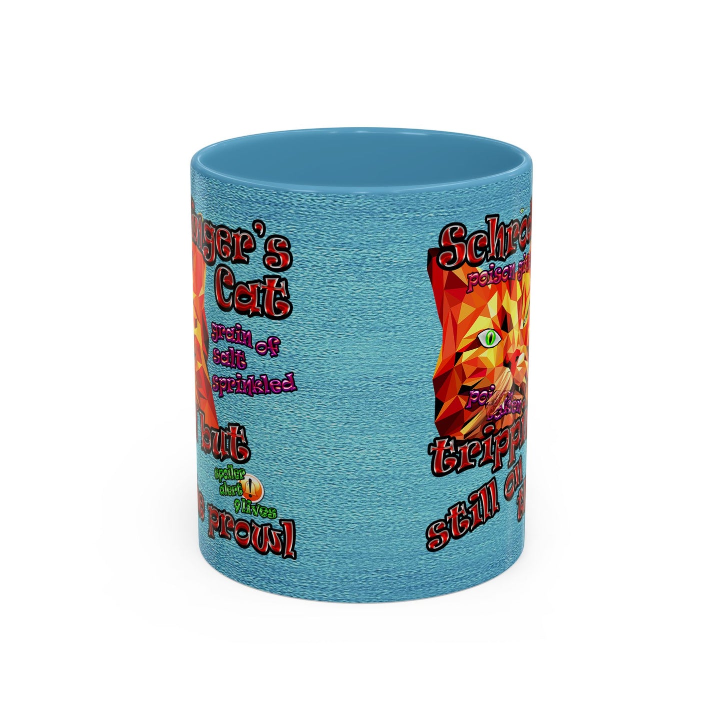 schrodinger's cat - Accent Mug (faded blue)