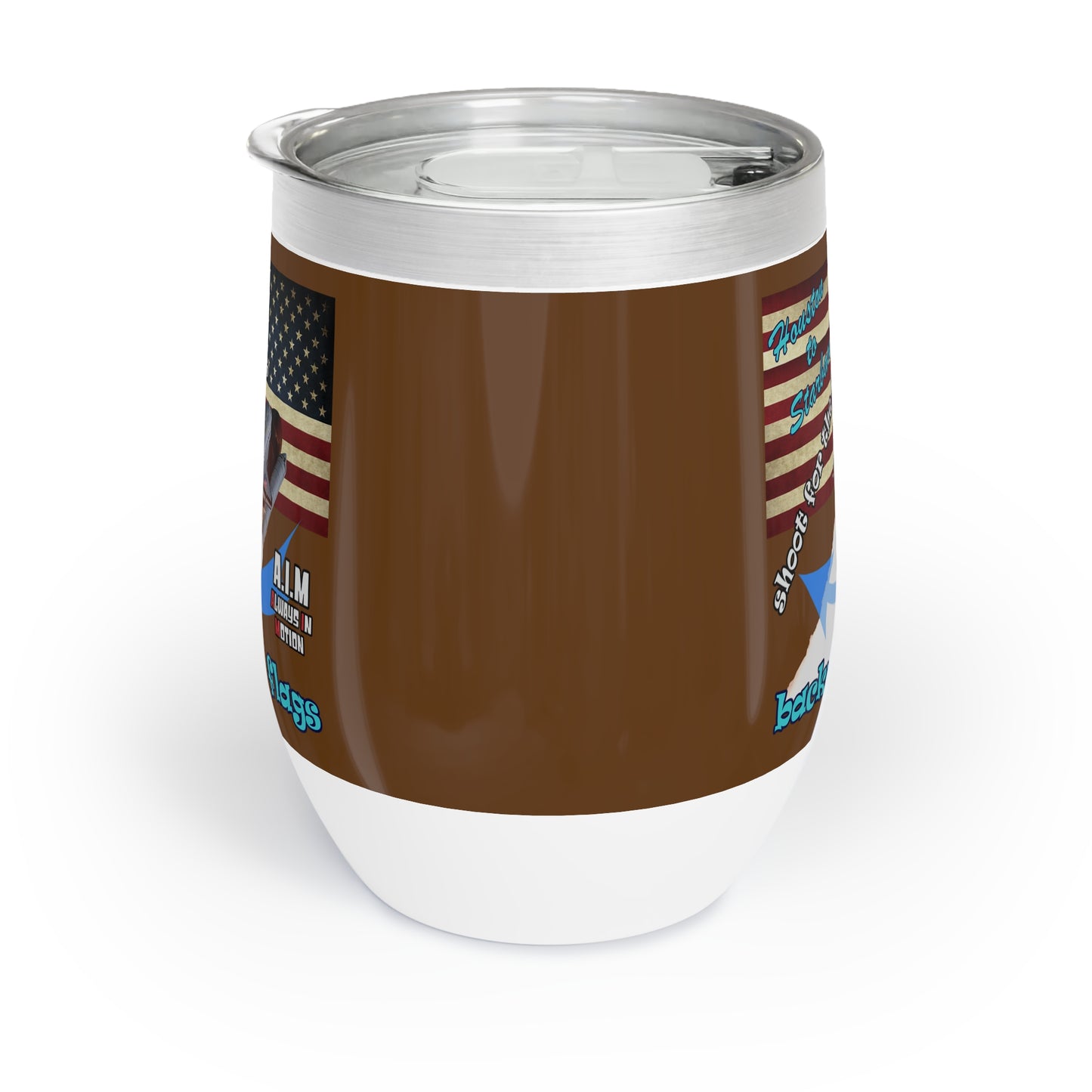 shoot for the stars - Chill Wine Tumbler (brown)