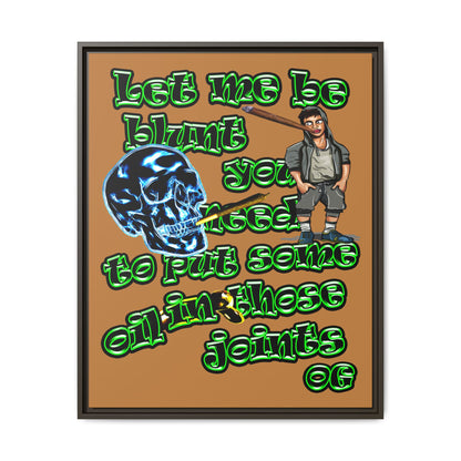 og - framed canvas art (light brown)