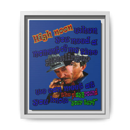 high noon - framed canvas art (dark blue)