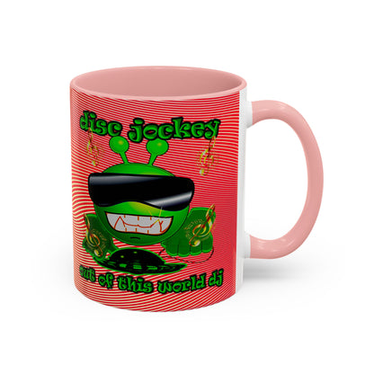 disc jockey - Accent Mug (yellow-orange wave)