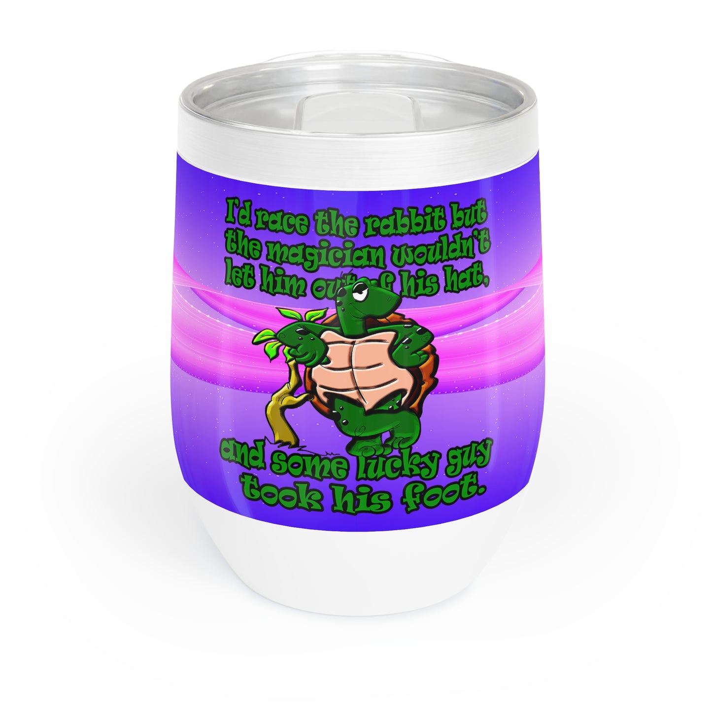 turtle race - Chill Wine Tumbler (purple-pink wave)