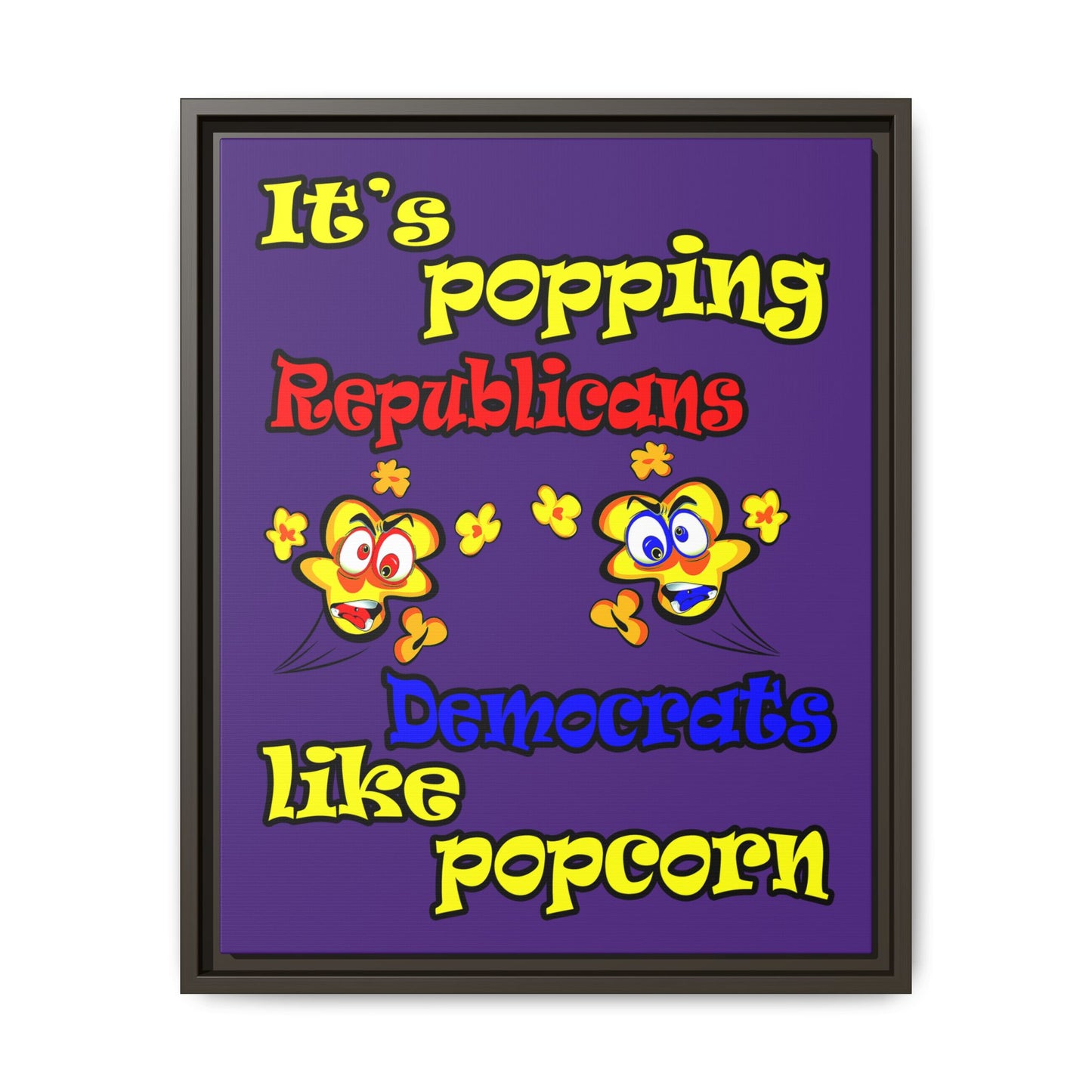 popping like popcorn - framed canvas art (purple)