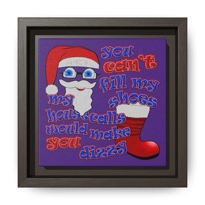 santa's shoes - framed canvas art (purple)