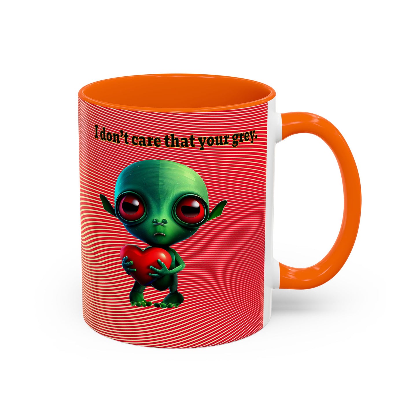 I don't care that your grey - Accent Mug (yellow-orange wave)