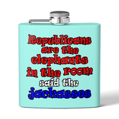 donkeys and elephants - Stainless Steel Flask
