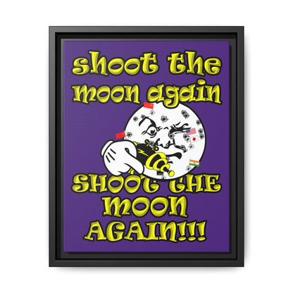 shoot the moon again - framed canvas art (purple)