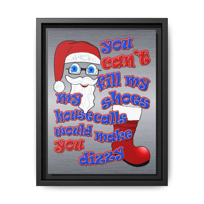 santa's shoes - framed canvas art (brushed nickel)