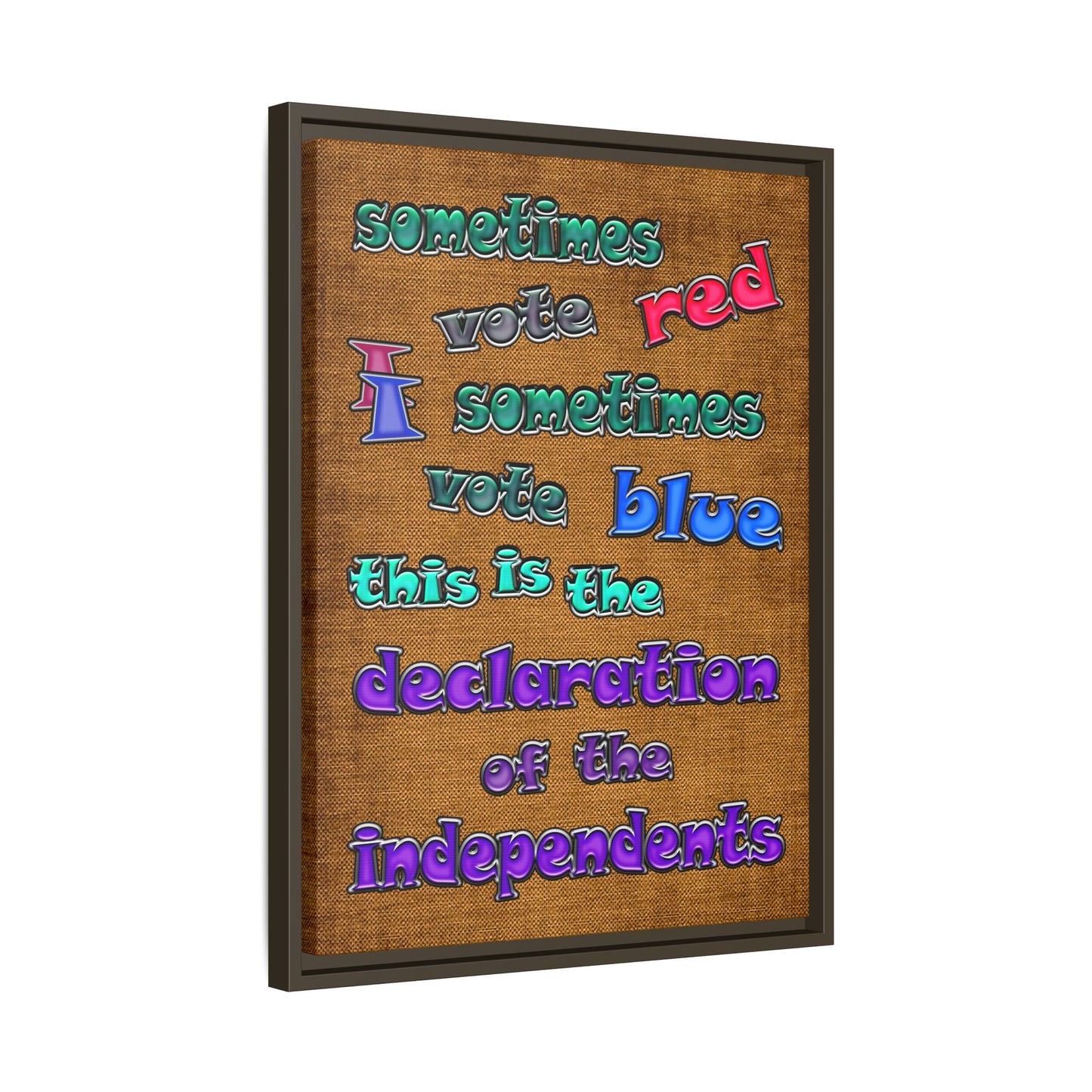 declaration of the independents - framed canvas art (brown papyrus)