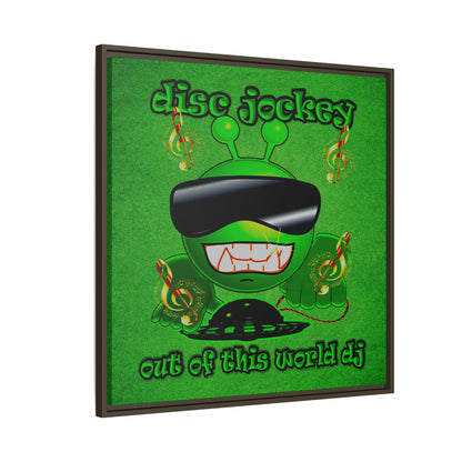 disc jockey - framed canvas art (green turf)