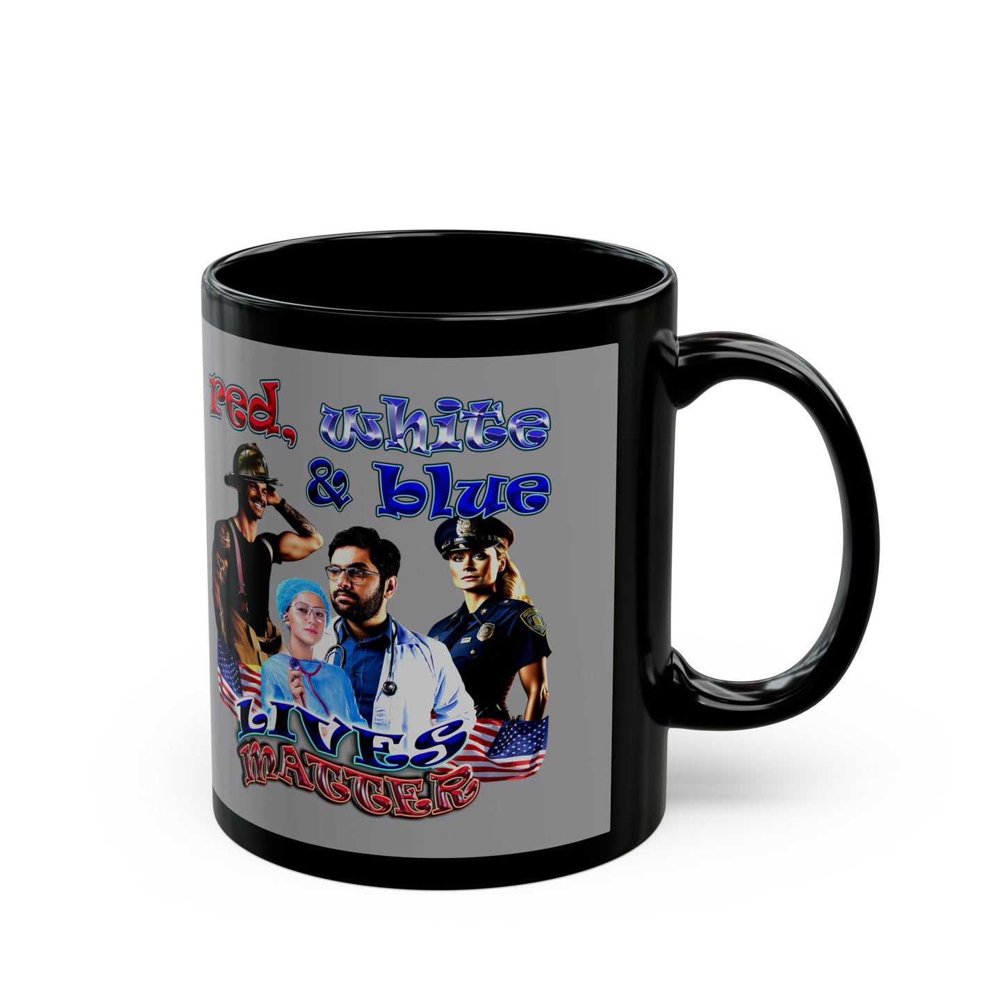 rw&b lives matter - Black Mug (grey)