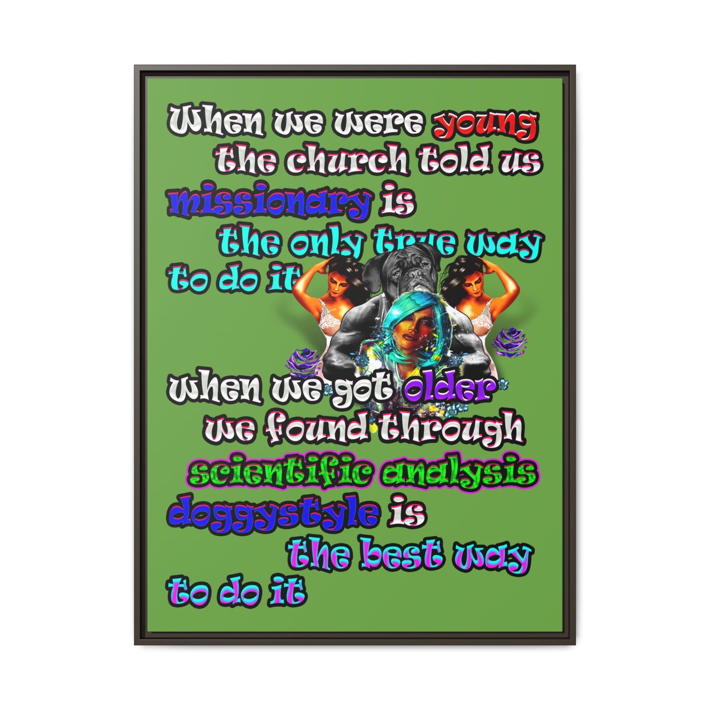doggystyle - framed canvas art (green)