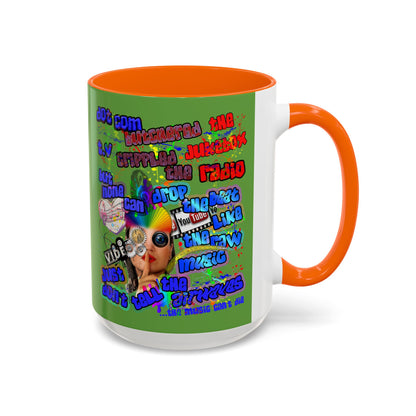 drop the beat - Accent Mug (green)