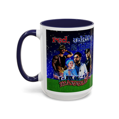 rw&b lives matter - Accent Mug ('snoops' background)