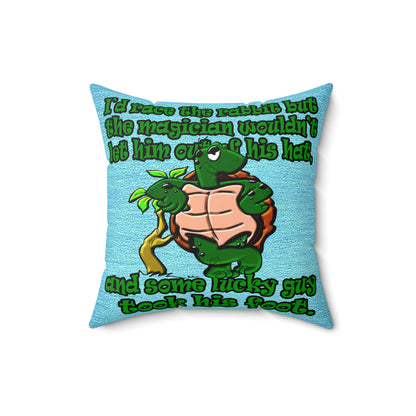 turtle race - Faux Suede Square Pillow - (faded dark blue)
