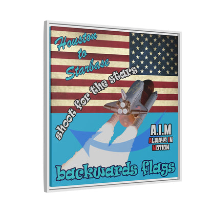 shoot for the stars - framed canvas art (turquoise)