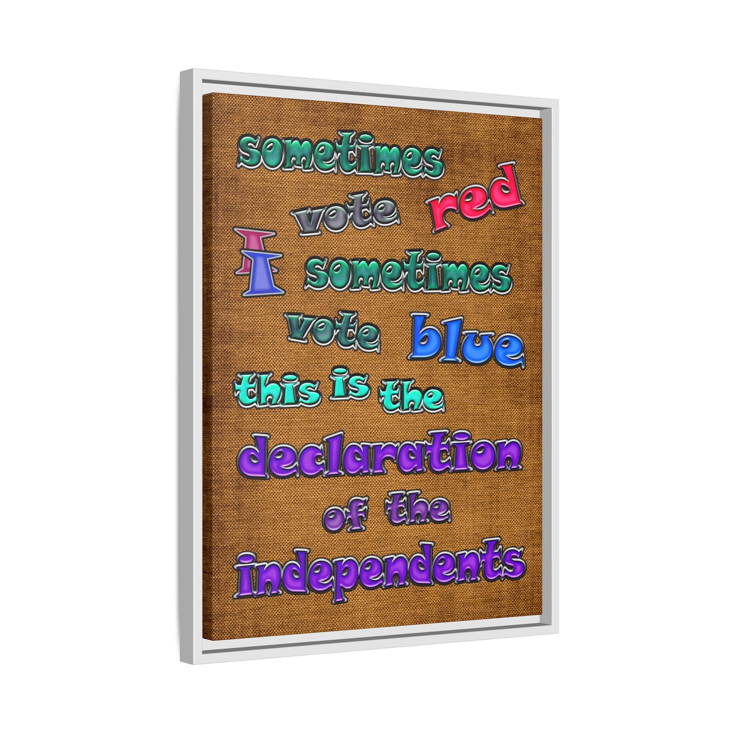 declaration of the independents - framed canvas art (brown papyrus)