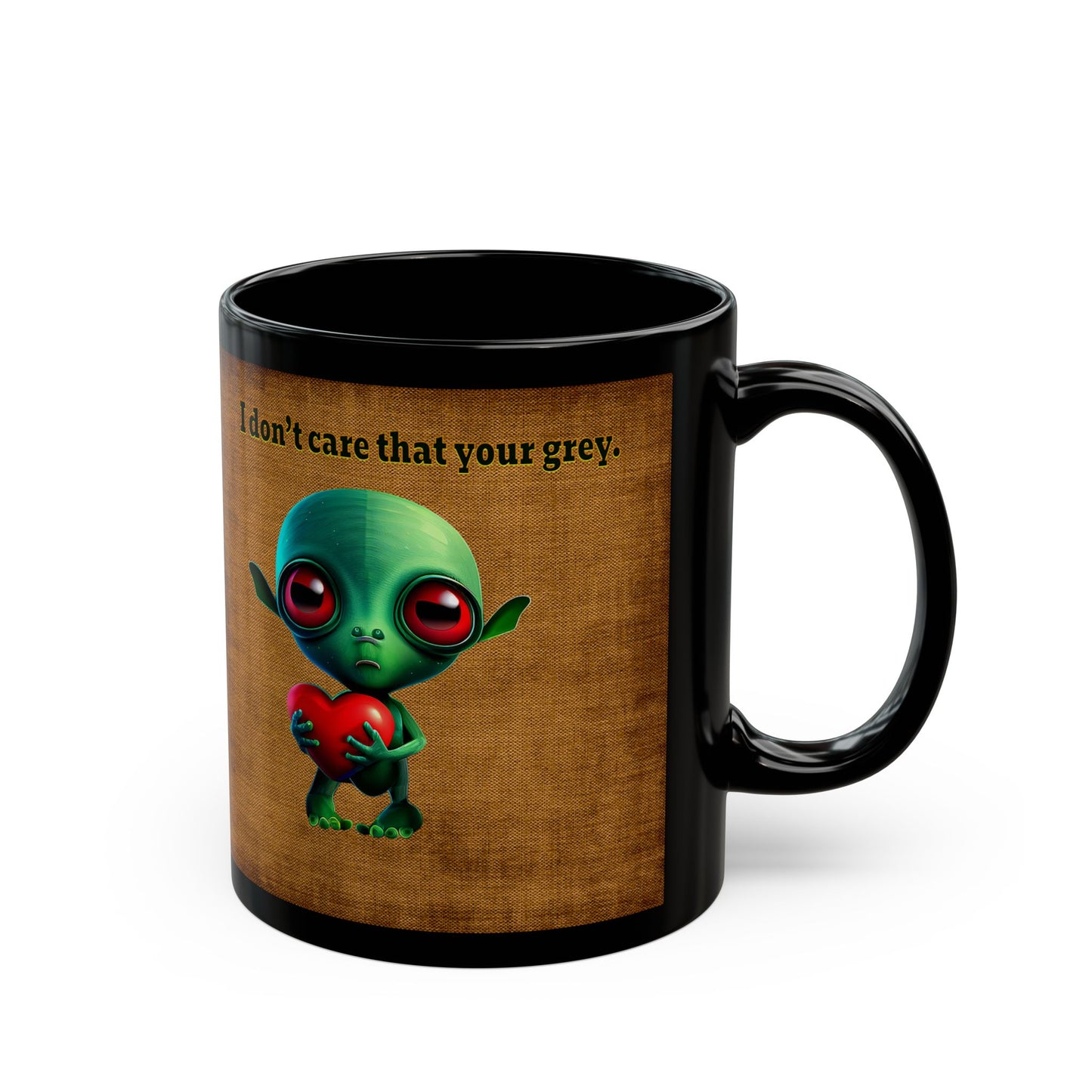 I don't care that your grey - Black Mug (brown papyrus)