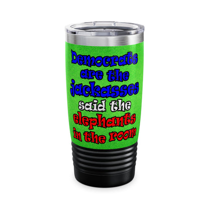 donkeys and elephants - Ringneck Tumbler, 20oz (green turf)