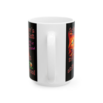 schrodinger's cat - White Mug (black)