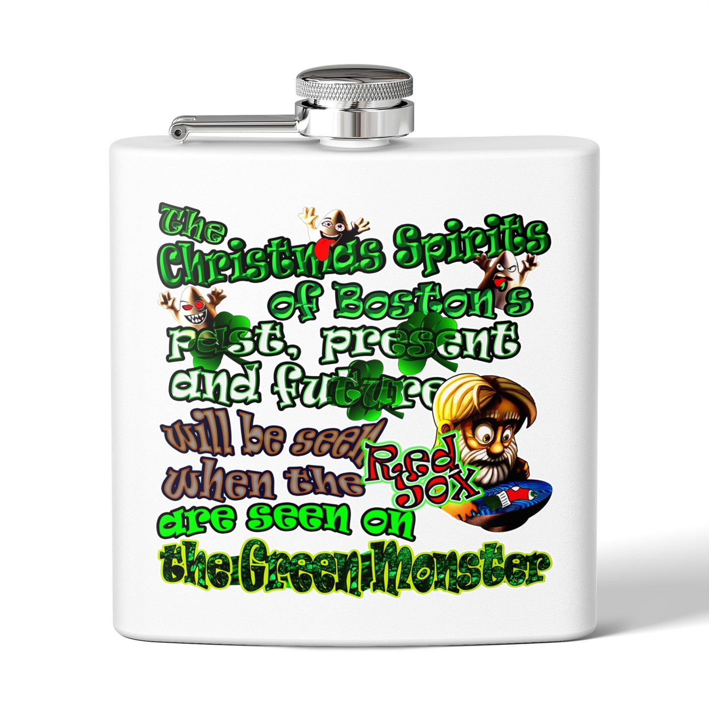 christmas spirits of boston - Stainless Steel Flask