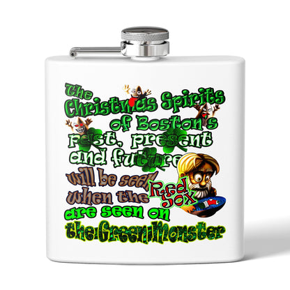 christmas spirits of boston - Stainless Steel Flask